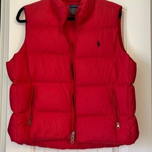 Ralph Lauren Sport, red puffer vest, size large